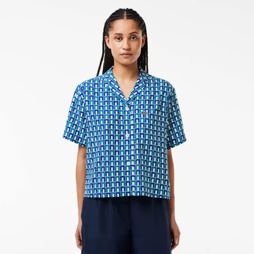 Lacoste Shirts & Tops-Oversized Short Sleeved Print Shirt