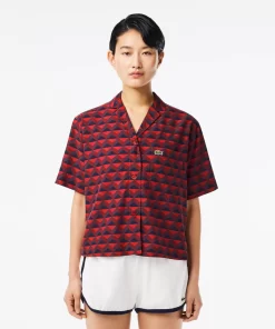 Lacoste Shirts & Tops-Oversized Short Sleeved Print Shirt