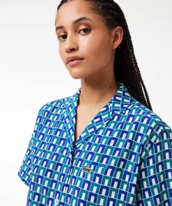 Lacoste Shirts & Tops-Oversized Short Sleeved Print Shirt