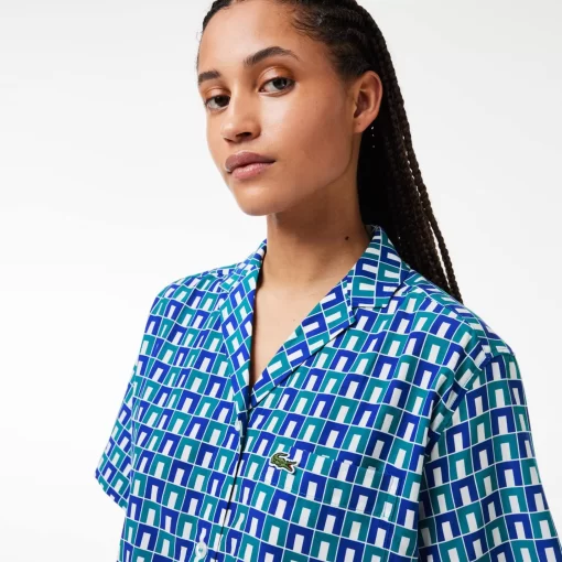 Lacoste Shirts & Tops-Oversized Short Sleeved Print Shirt