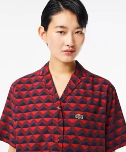 Lacoste Shirts & Tops-Oversized Short Sleeved Print Shirt