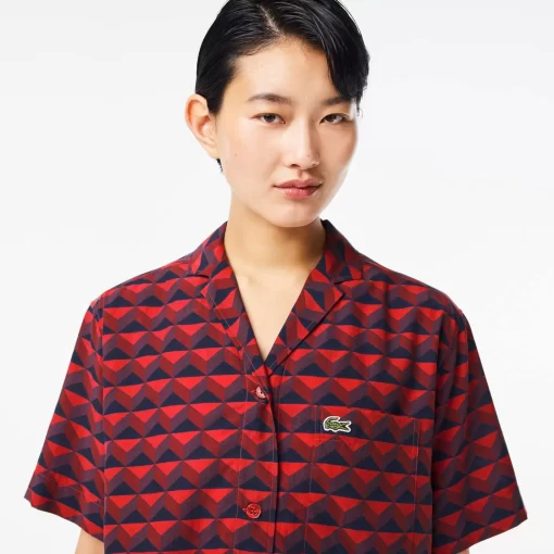 Lacoste Shirts & Tops-Oversized Short Sleeved Print Shirt