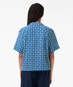 Lacoste Shirts & Tops-Oversized Short Sleeved Print Shirt