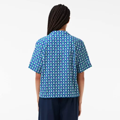 Lacoste Shirts & Tops-Oversized Short Sleeved Print Shirt