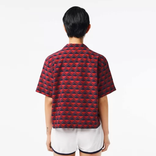 Lacoste Shirts & Tops-Oversized Short Sleeved Print Shirt