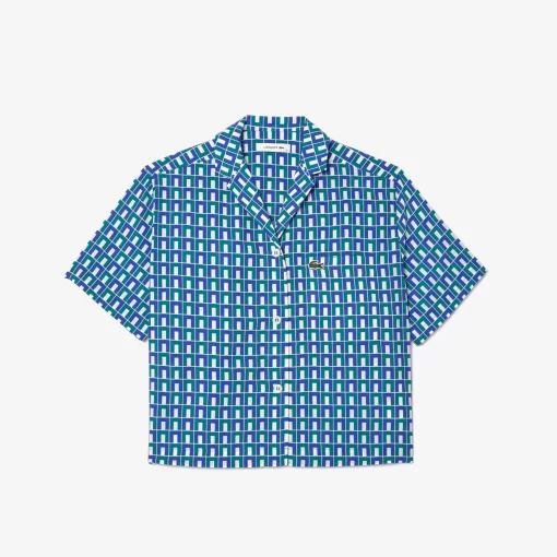 Lacoste Shirts & Tops-Oversized Short Sleeved Print Shirt