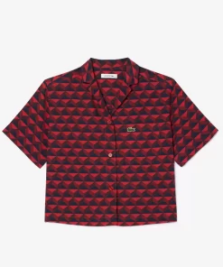 Lacoste Shirts & Tops-Oversized Short Sleeved Print Shirt