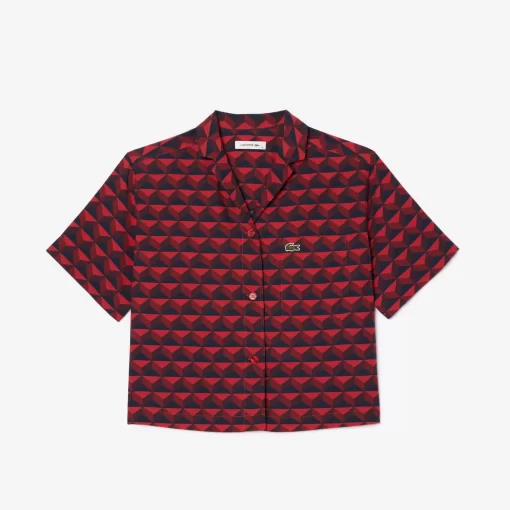 Lacoste Shirts & Tops-Oversized Short Sleeved Print Shirt