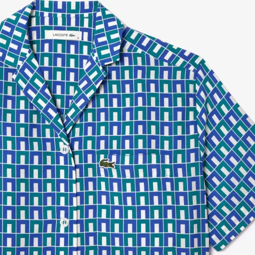 Lacoste Shirts & Tops-Oversized Short Sleeved Print Shirt