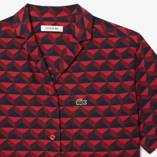 Lacoste Shirts & Tops-Oversized Short Sleeved Print Shirt