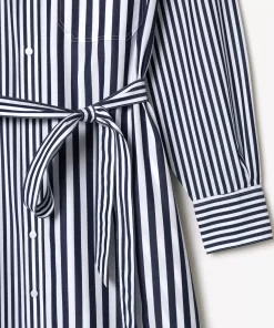 Lacoste Dresses & Skirts-Oversized Striped Cotton Poplin Shirt Dress