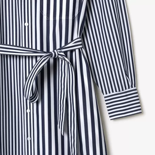 Lacoste Dresses & Skirts-Oversized Striped Cotton Poplin Shirt Dress