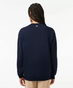 Lacoste Sweatshirts-Oversized Tennis Print Fleece Jogger Sweatshirt