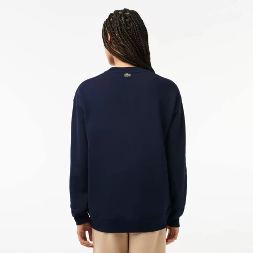 Lacoste Sweatshirts-Oversized Tennis Print Fleece Jogger Sweatshirt