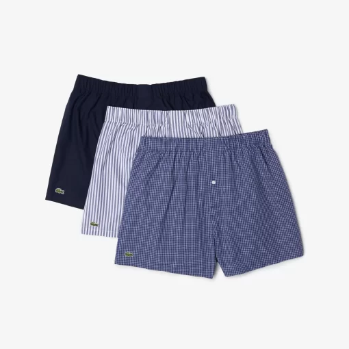 Lacoste Underwear & Lounge Wear-Pack Of 3 Authentics Striped Boxers