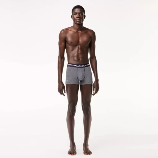 Lacoste Underwear & Lounge Wear-Pack Of 3 Iconic Trunks With Three-Tone Waistband