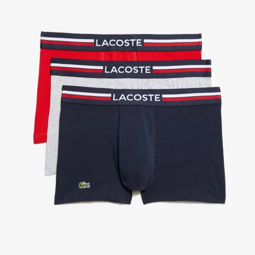 Lacoste Underwear & Lounge Wear-Pack Of 3 Iconic Trunks With Three-Tone Waistband