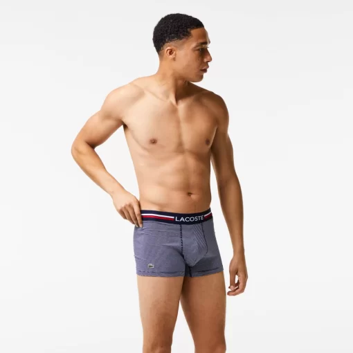 Lacoste Underwear & Lounge Wear-Pack Of 3 Iconic Trunks With Three-Tone Waistband