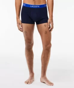 Lacoste Underwear & Lounge Wear-Pack Of 3 Navy Casual Trunks With Contrasting Waistband