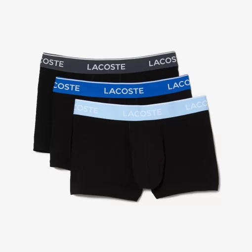 Lacoste Underwear & Lounge Wear-Pack Of 3 Navy Casual Trunks With Contrasting Waistband