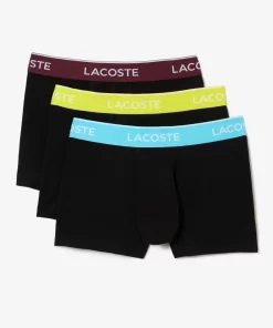 Lacoste Underwear & Lounge Wear-Pack Of 3 Navy Casual Trunks With Contrasting Waistband