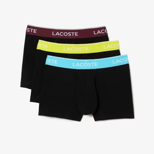 Lacoste Underwear & Lounge Wear-Pack Of 3 Navy Casual Trunks With Contrasting Waistband