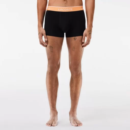 Lacoste Underwear & Lounge Wear-Pack Of 3 Navy Casual Trunks With Contrasting Waistband