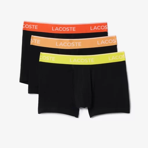 Lacoste Underwear & Lounge Wear-Pack Of 3 Navy Casual Trunks With Contrasting Waistband