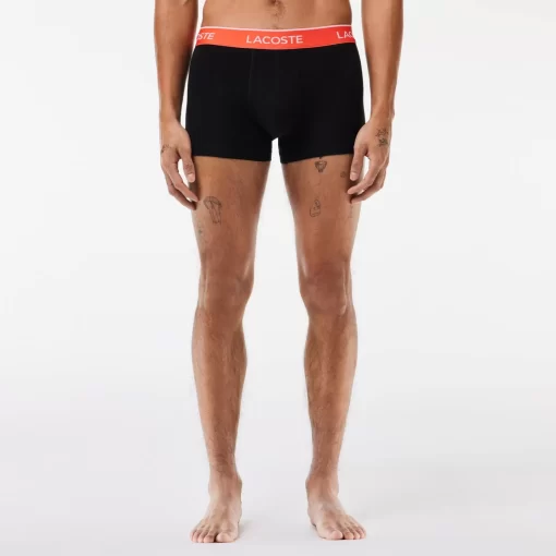 Lacoste Underwear & Lounge Wear-Pack Of 3 Navy Casual Trunks With Contrasting Waistband