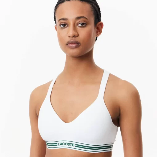 Lacoste Underwear & Loungewear-Padded Stretch Jersey Logo Bralette