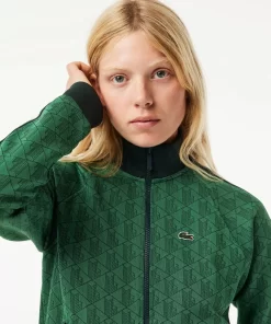 Lacoste Sweatshirts-Paris High Neck Zipped Jacquard Monogram Sweatshirt