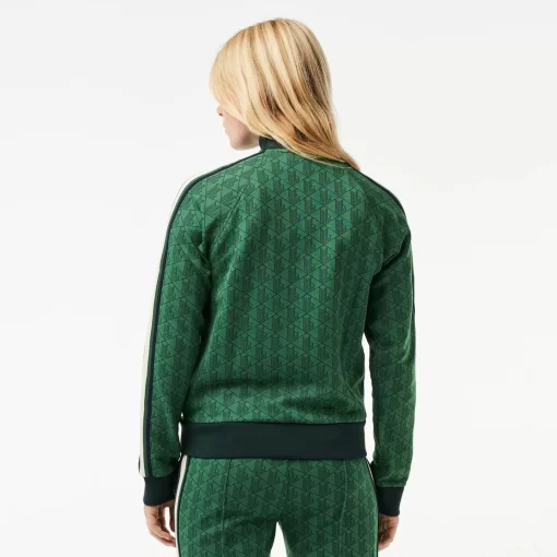 Lacoste Sweatshirts-Paris High Neck Zipped Jacquard Monogram Sweatshirt