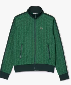 Lacoste Sweatshirts-Paris High Neck Zipped Jacquard Monogram Sweatshirt