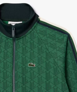 Lacoste Sweatshirts-Paris High Neck Zipped Jacquard Monogram Sweatshirt