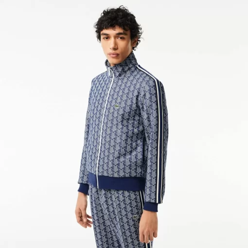 Lacoste Tracksuits-Paris Jacquard Monogram Zipped Sweatshirt