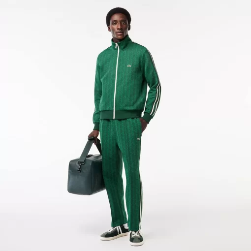 Lacoste Tracksuits-Paris Jacquard Monogram Zipped Sweatshirt