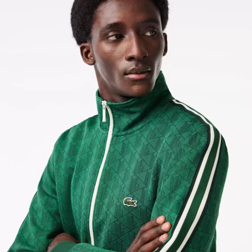 Lacoste Tracksuits-Paris Jacquard Monogram Zipped Sweatshirt