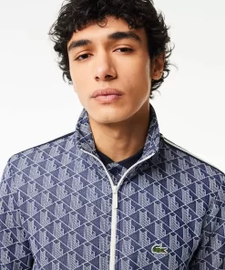 Lacoste Tracksuits-Paris Jacquard Monogram Zipped Sweatshirt