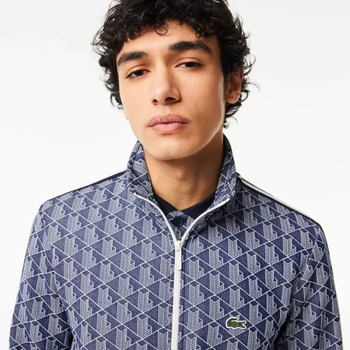 Lacoste Tracksuits-Paris Jacquard Monogram Zipped Sweatshirt