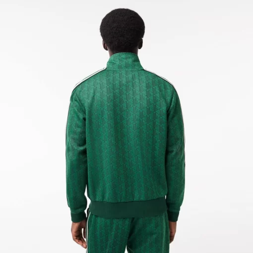 Lacoste Tracksuits-Paris Jacquard Monogram Zipped Sweatshirt