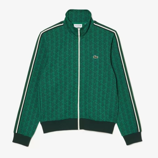 Lacoste Tracksuits-Paris Jacquard Monogram Zipped Sweatshirt