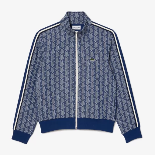 Lacoste Tracksuits-Paris Jacquard Monogram Zipped Sweatshirt