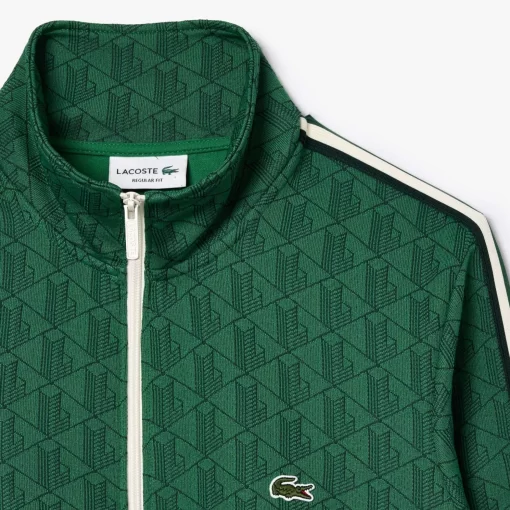 Lacoste Tracksuits-Paris Jacquard Monogram Zipped Sweatshirt