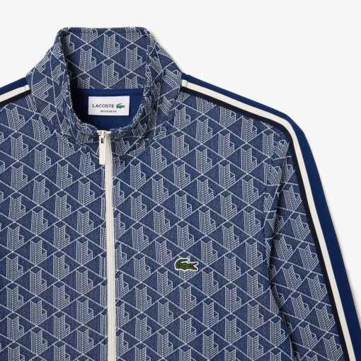 Lacoste Tracksuits-Paris Jacquard Monogram Zipped Sweatshirt