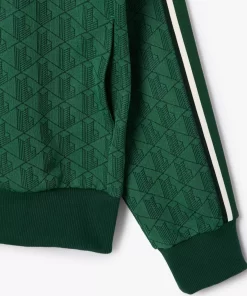 Lacoste Tracksuits-Paris Jacquard Monogram Zipped Sweatshirt