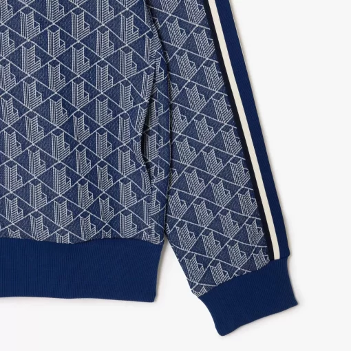 Lacoste Tracksuits-Paris Jacquard Monogram Zipped Sweatshirt