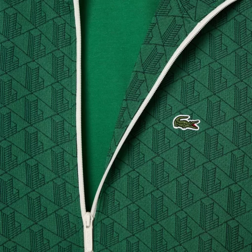 Lacoste Tracksuits-Paris Jacquard Monogram Zipped Sweatshirt