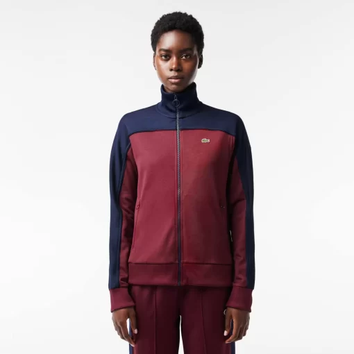 Lacoste Tracksuits-Paris Zipped Colourblock Cotton Pique Sweatshirt