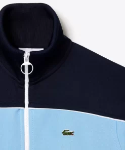 Lacoste Tracksuits-Paris Zipped Colourblock Cotton Pique Sweatshirt