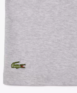 Lacoste T-Shirts-Pique Effect Slogan Cotton Jersey T-Shirt